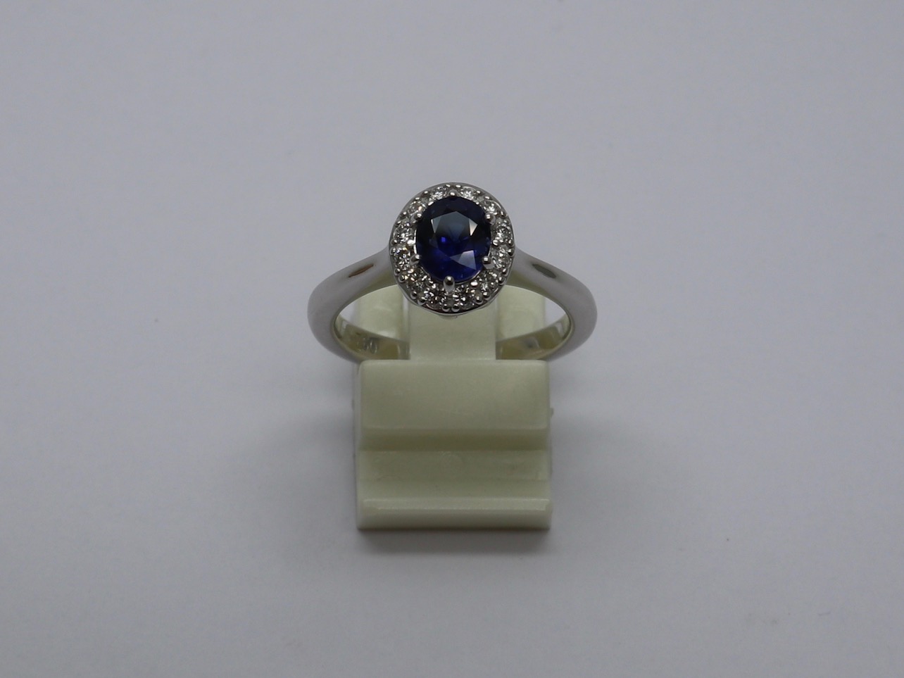 Blue Sapphire with Diamond ring