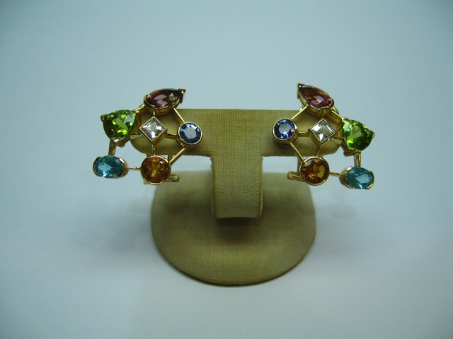 Multi-Colour Gemstones Earrings