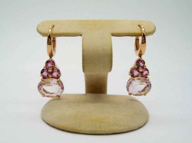 Morganite and Pink Toumarine Earrings