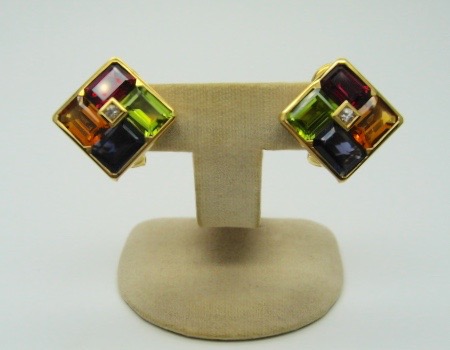 Multi-Colour Gemstones Earrings