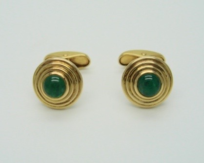 Emerald Cobochon Cufflinks