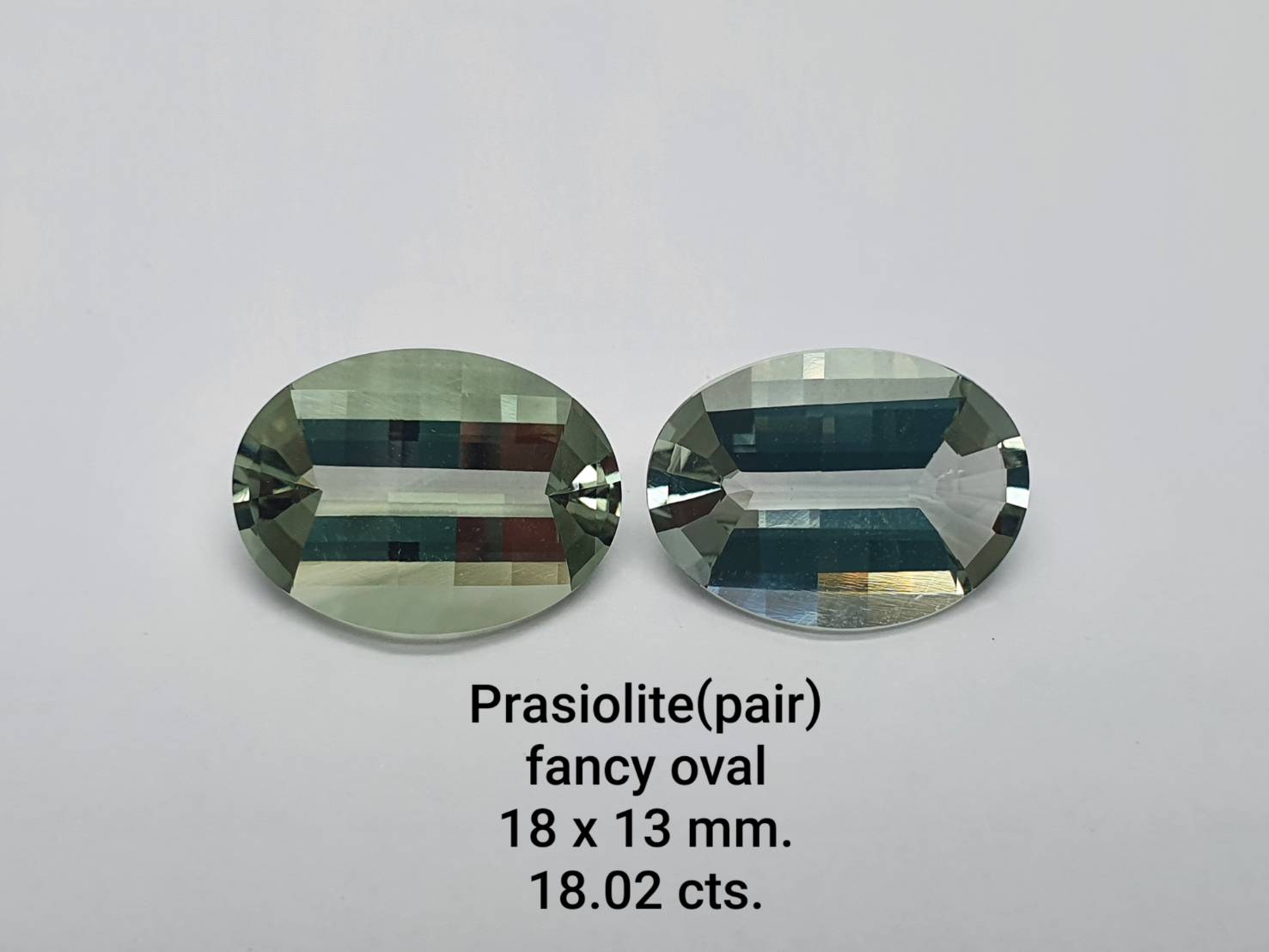 Prasiolite(pair) Fancy Oval shape