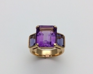 Amethyst and Iolite Ring