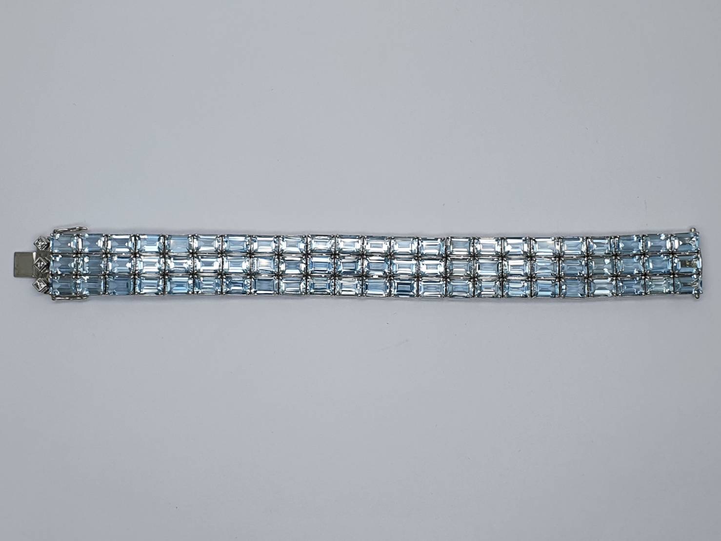 Aquamarine with Diamond Bracelet