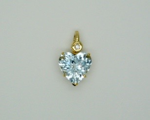 Aquamarine Pendant with Diamond Enhancer