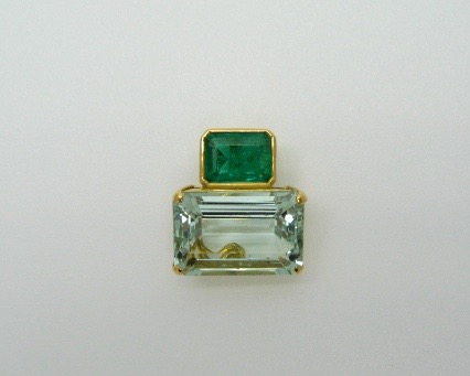 Emerald and Green Beryl Pendant